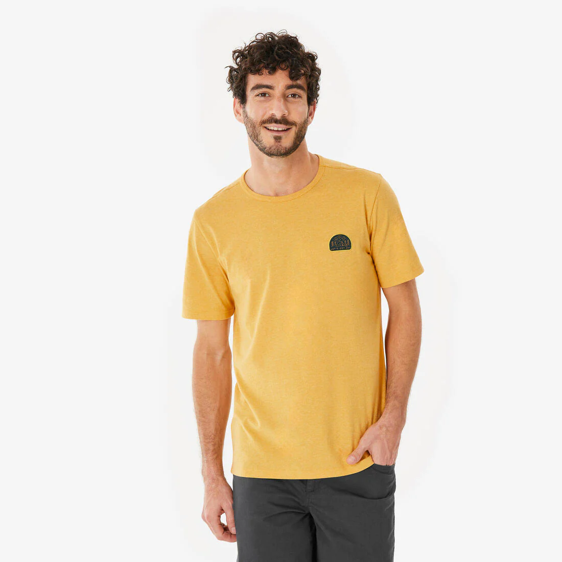 Playera de senderismo de manga corta negra para hombre NH100 - Image 7