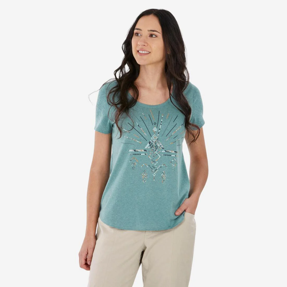 Playera de senderismo para mujer NH500