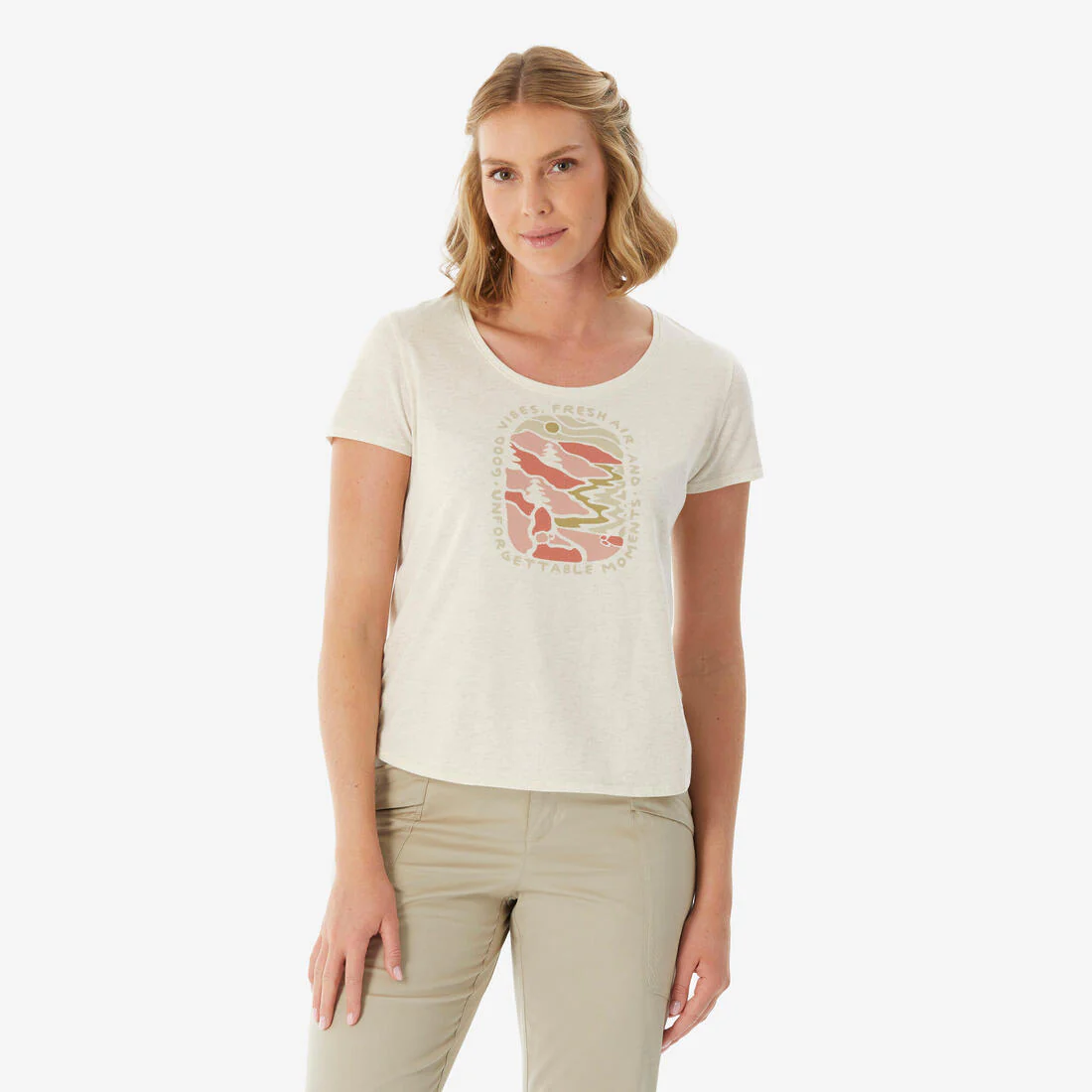 Playera de senderismo para mujer NH500 - Image 3