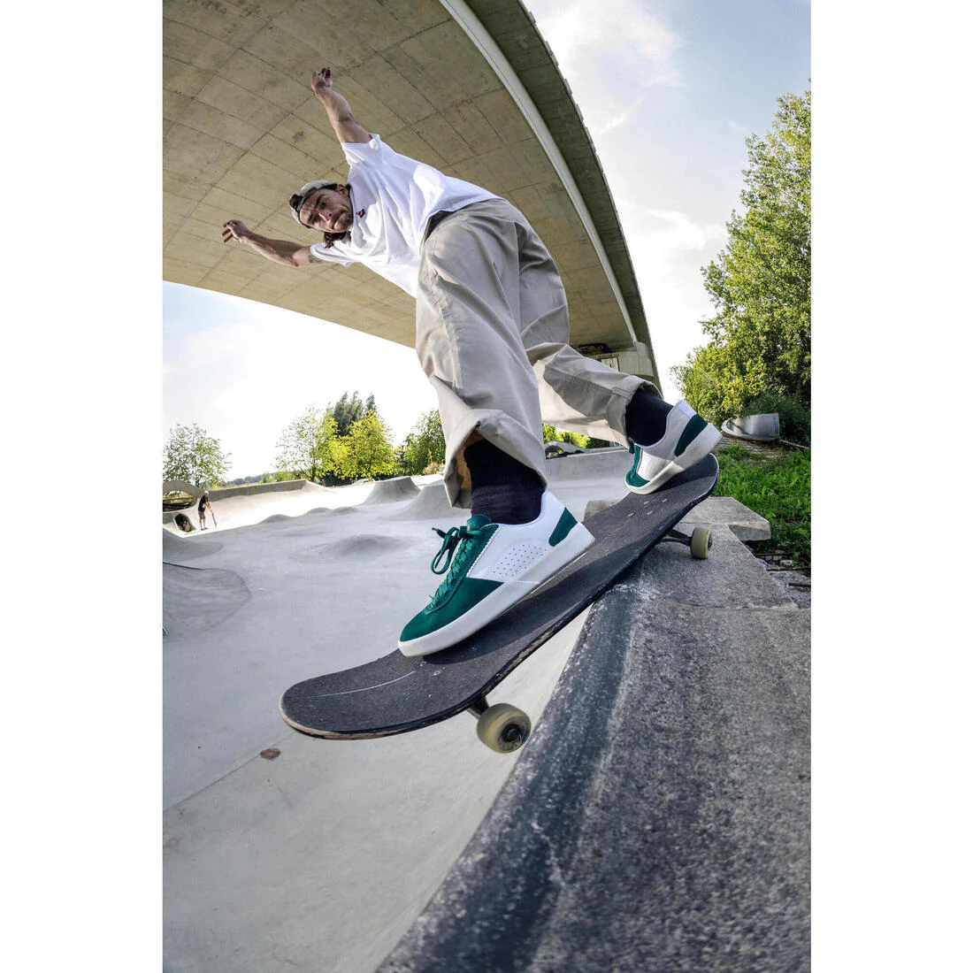 Playera de skateboarding de manga corta blanca TS500 - Image 22