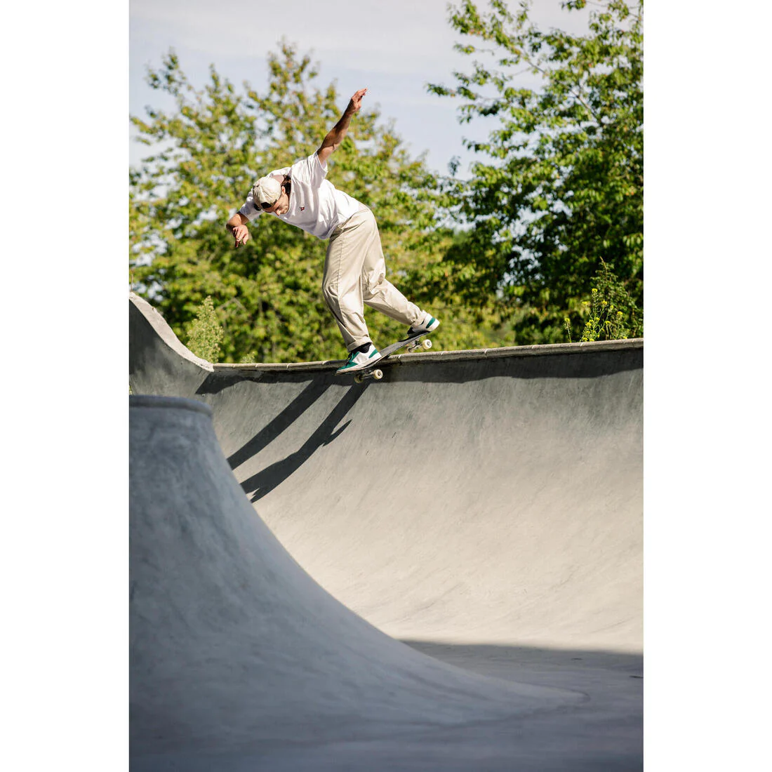 Playera de skateboarding de manga corta blanca TS500 - Image 23