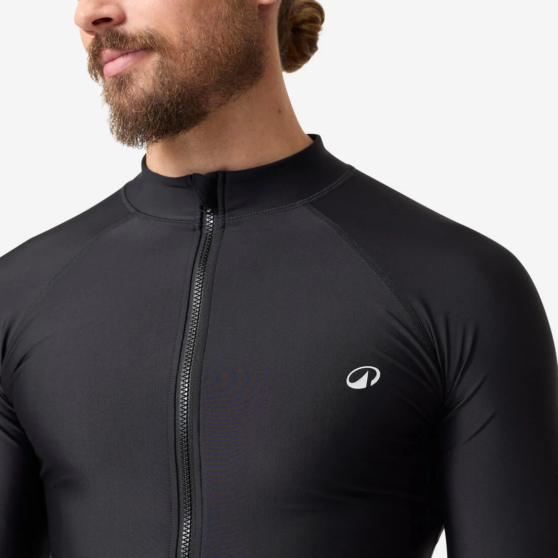 Playera de surf anti-UV con UPF50+ con cierre negra para hombre 500 - Image 3