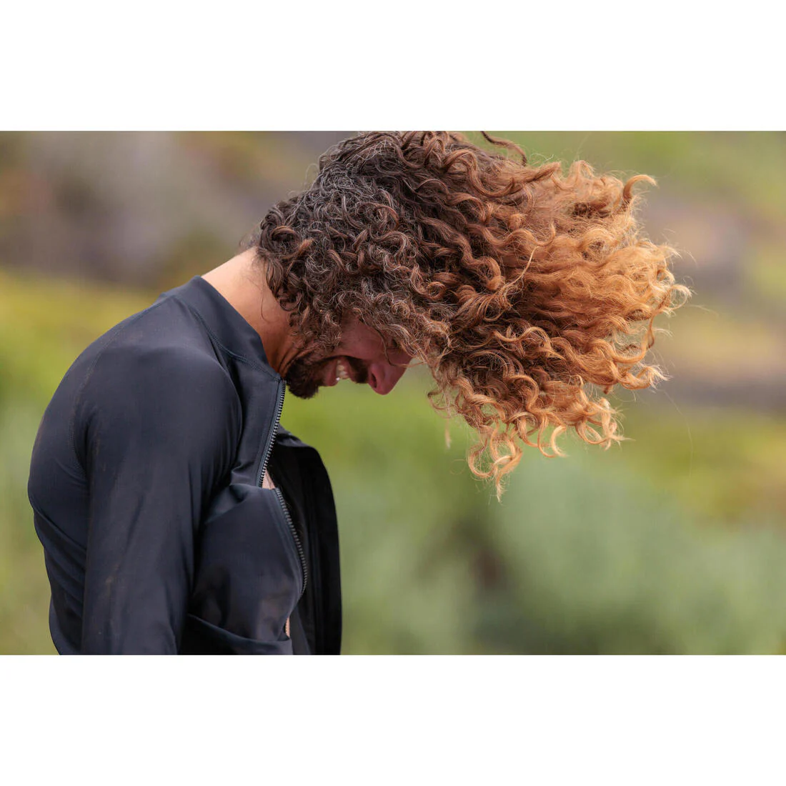 Playera de surf anti-UV con UPF50+ con cierre negra para hombre 500 - Image 8