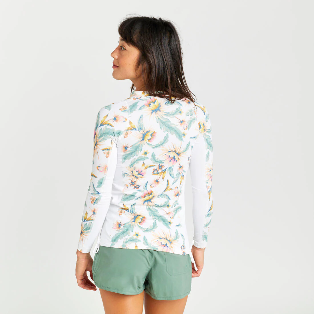Playera de surf anti-UV de manga corta blanca para mujer 500 Belly - Image 7