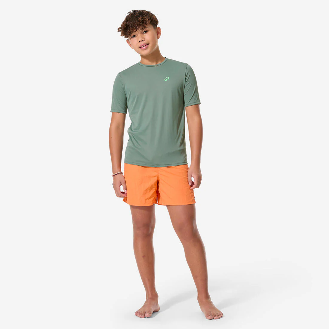 Playera de surf anti-UV de manga corta blanco con para niños 100 - Image 12