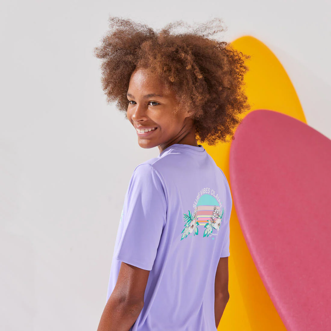 Playera de surf anti-UV de manga corta blanco con para niños 100 - Image 14