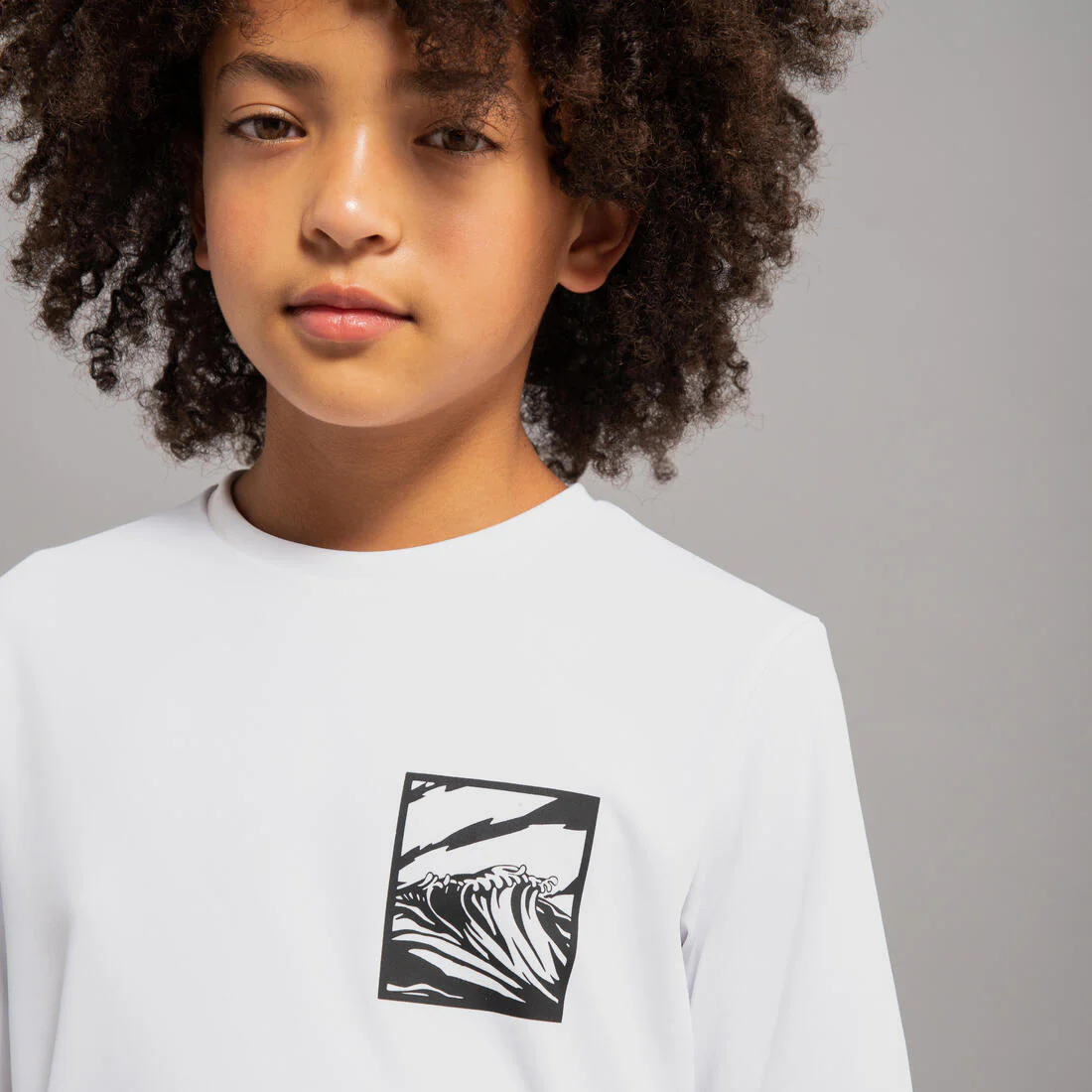 Playera de surf anti-UV de manga corta blanco con para niños 100 - Image 18