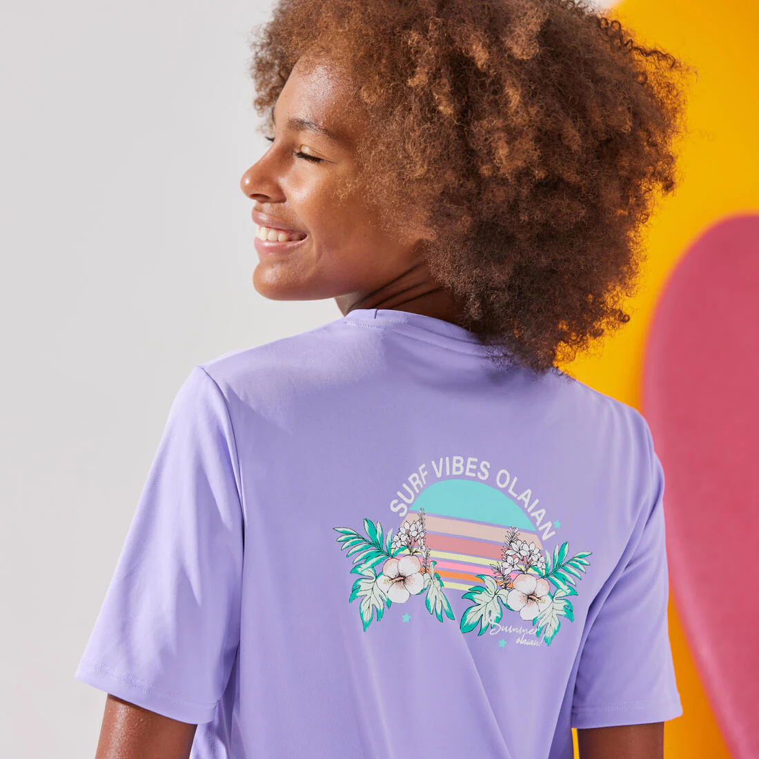 Playera de surf anti-UV de manga corta blanco con para niños 100 - Image 19