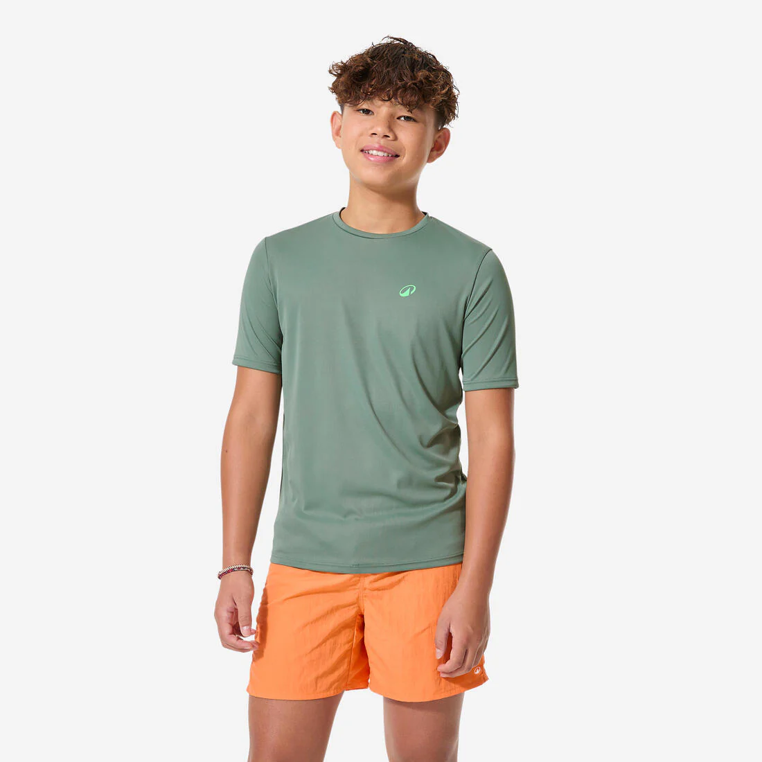 Playera de surf anti-UV de manga corta blanco con para niños 100 - Image 20