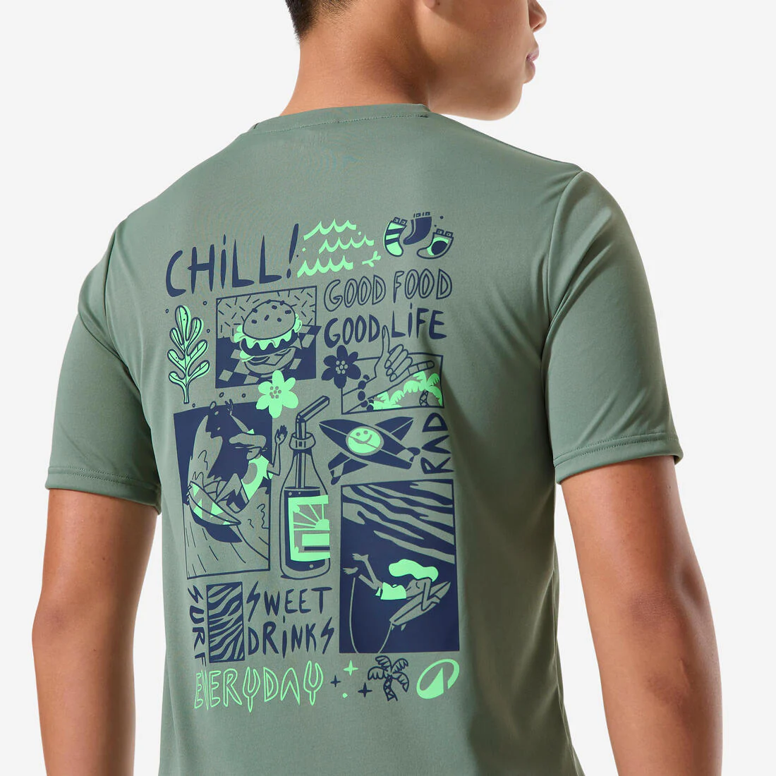 Playera de surf anti-UV de manga corta blanco con para niños 100 - Image 26