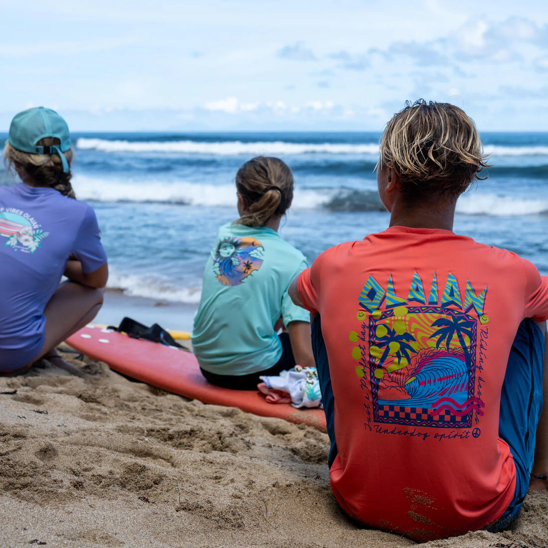 Playera de surf anti-UV de manga corta blanco con para niños 100 - Image 29
