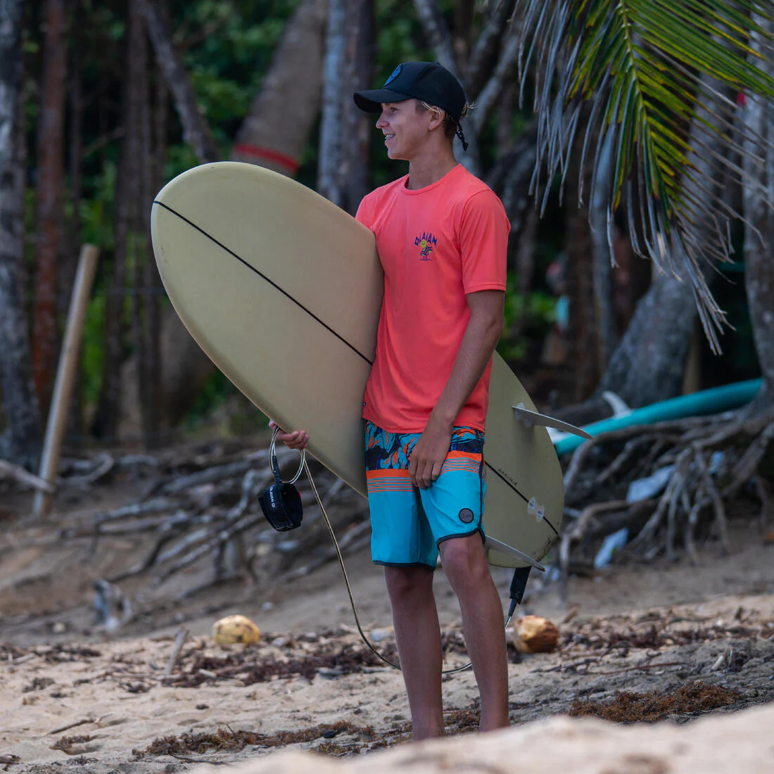 Playera de surf anti-UV de manga corta blanco con para niños 100 - Image 31