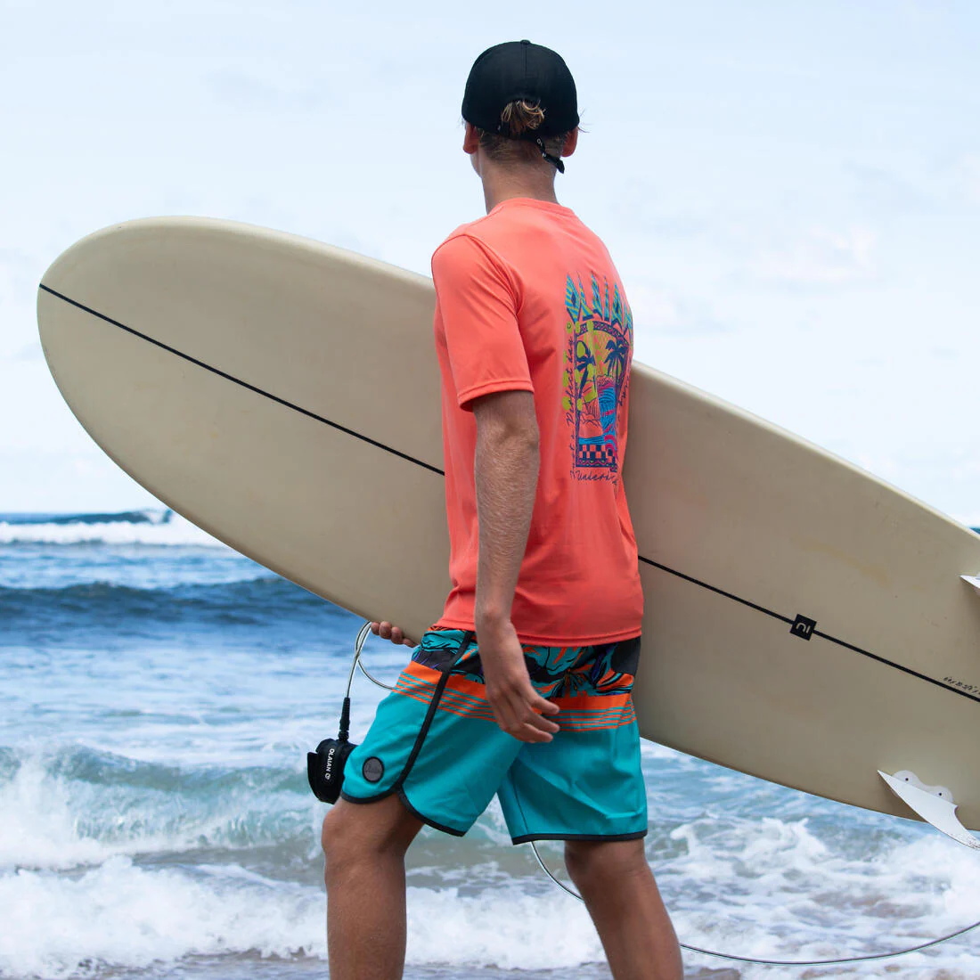 Playera de surf anti-UV de manga corta blanco con para niños 100 - Image 39