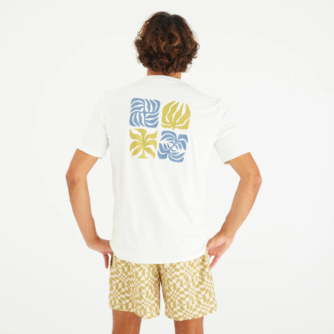 Playera de surf anti-UV de manga corta con estampado para hombre - Image 13