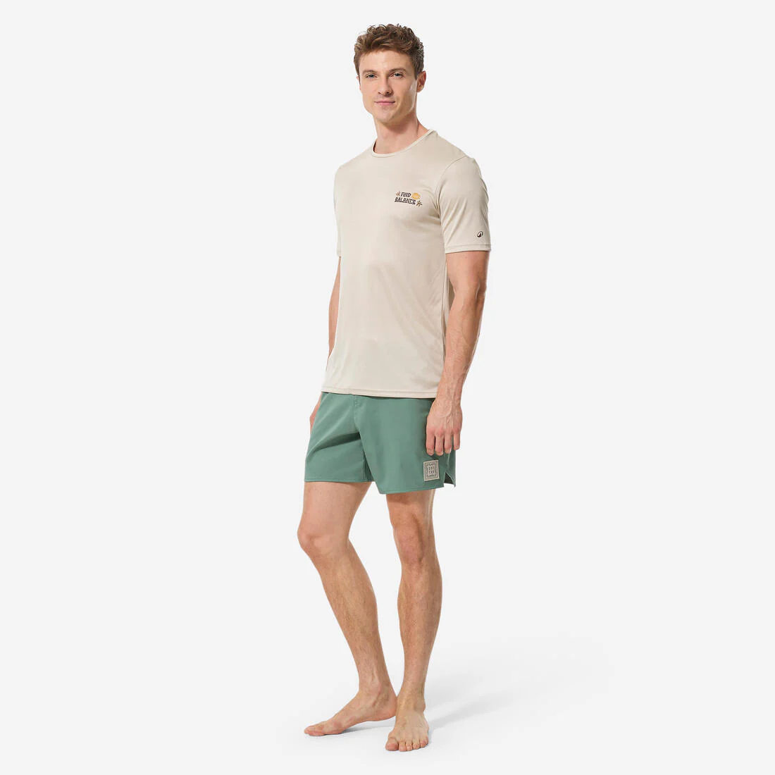 Playera de surf anti-UV de manga corta con estampado para hombre - Image 15