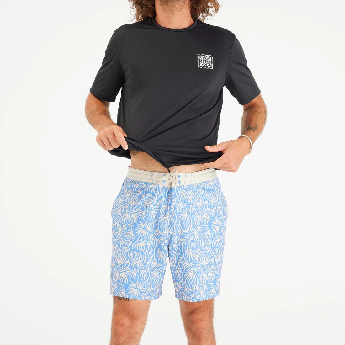 Playera de surf anti-UV de manga corta con estampado para hombre - Image 19