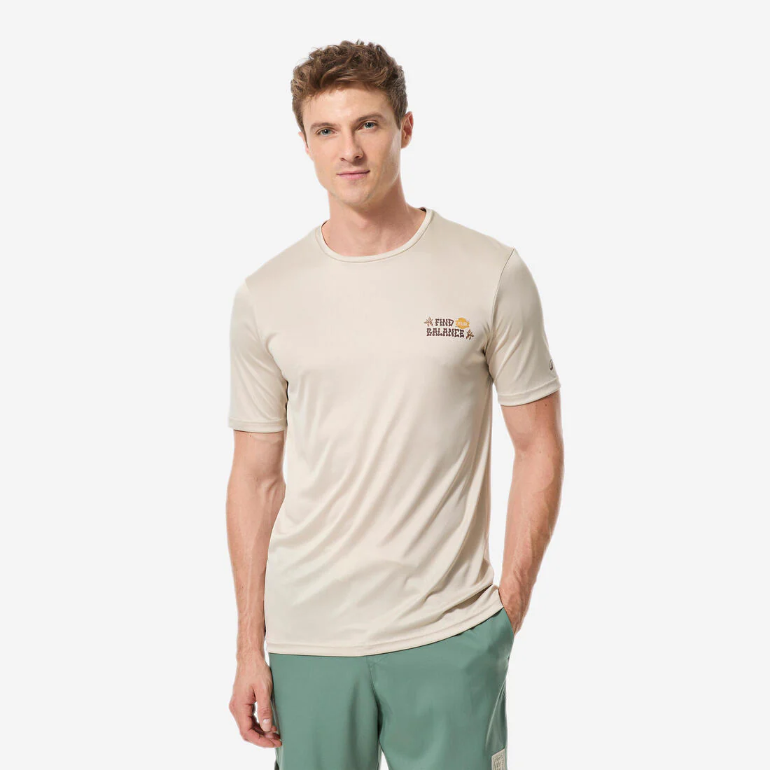Playera de surf anti-UV de manga corta con estampado para hombre - Image 20