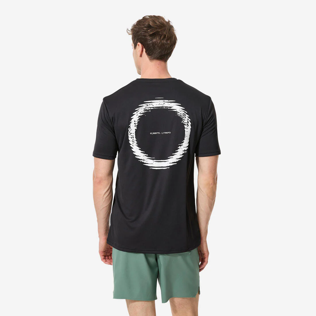 Playera de surf anti-UV de manga corta con estampado para hombre - Image 3