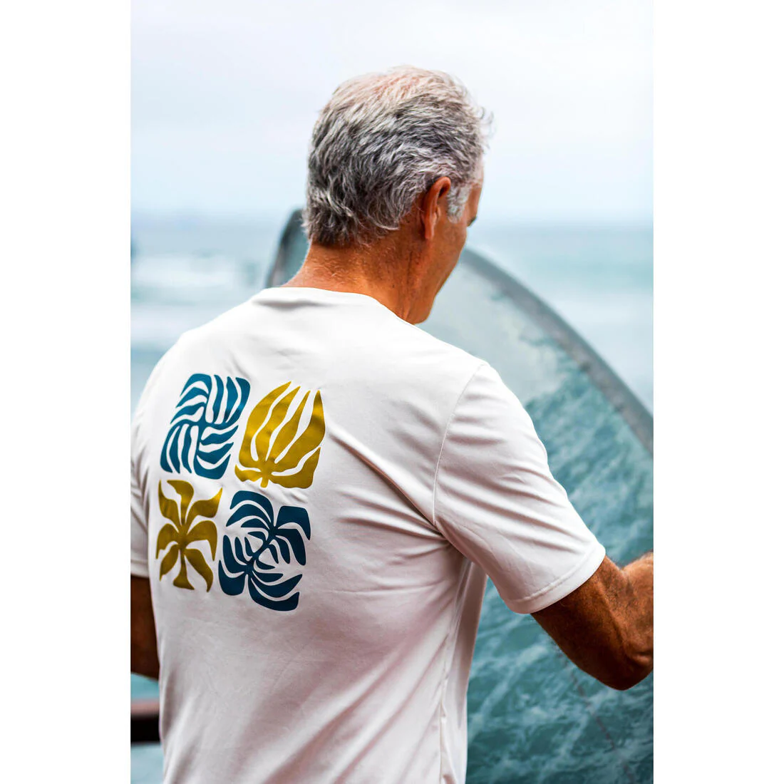 Playera de surf anti-UV de manga corta con estampado para hombre - Image 30