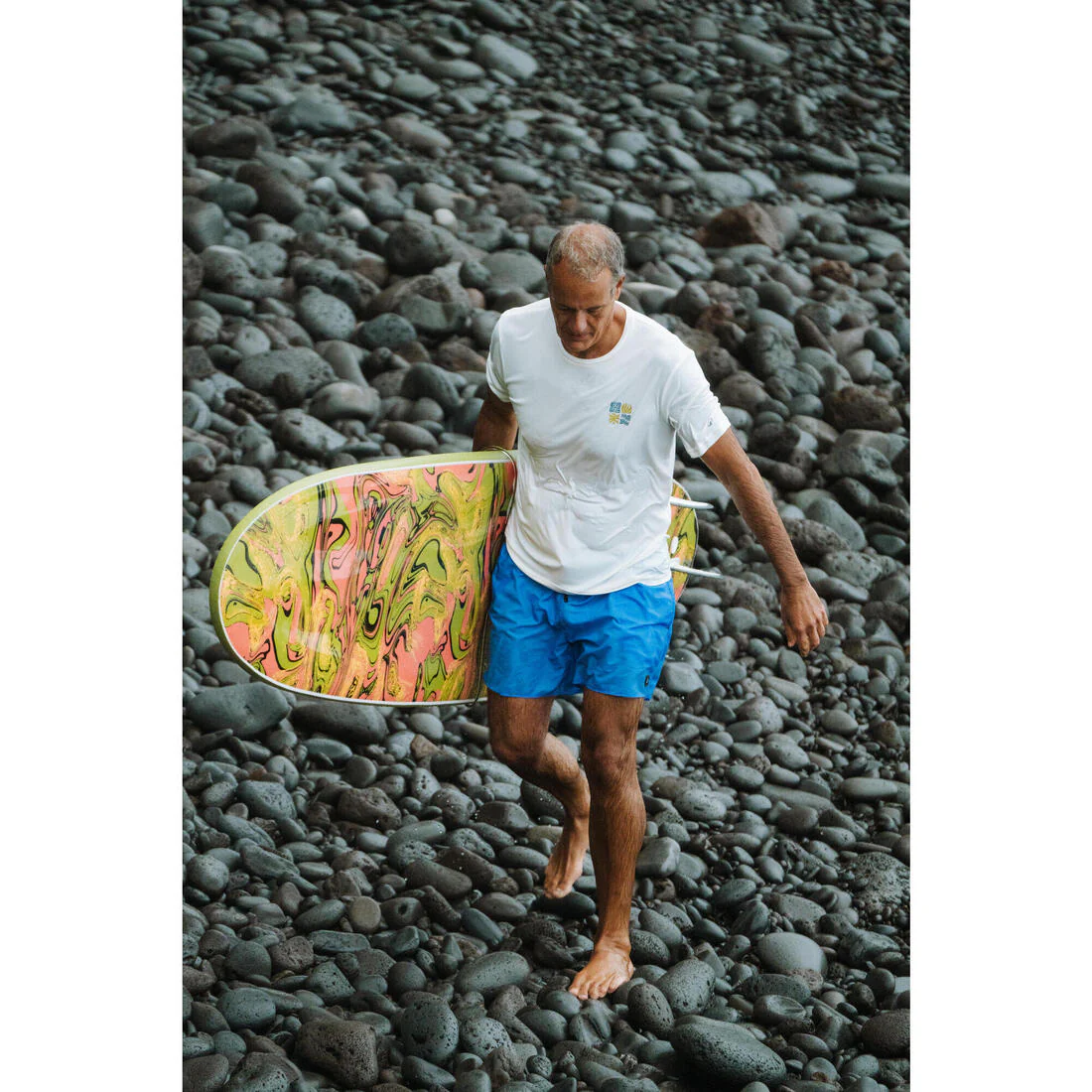 Playera de surf anti-UV de manga corta con estampado para hombre - Image 39