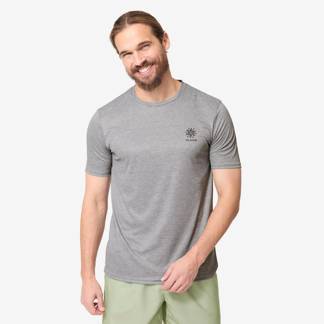 Playera de surf anti-UV de manga corta con estampado para hombre - Image 4
