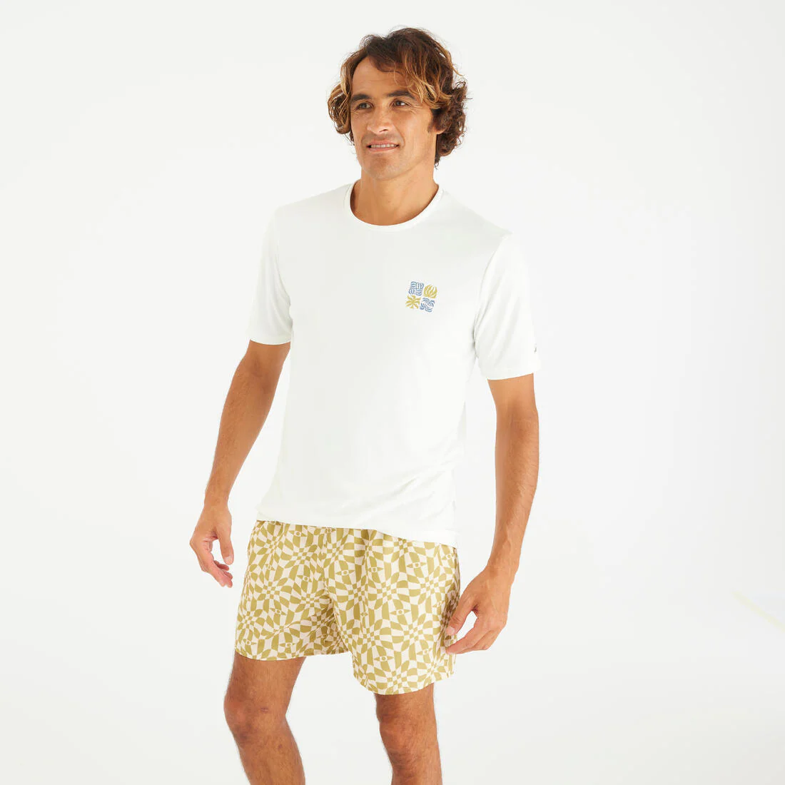 Playera de surf anti-UV de manga corta con estampado para hombre - Image 5