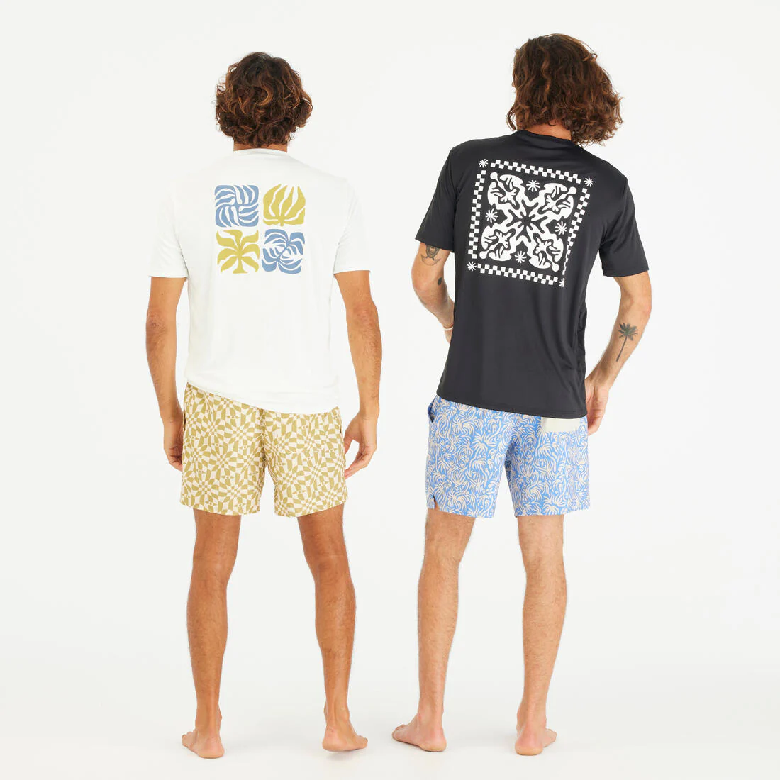 Playera de surf anti-UV de manga corta con estampado para hombre - Image 6