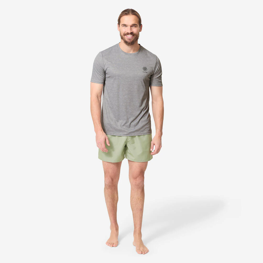 Playera de surf anti-UV de manga corta con estampado para hombre - Image 7