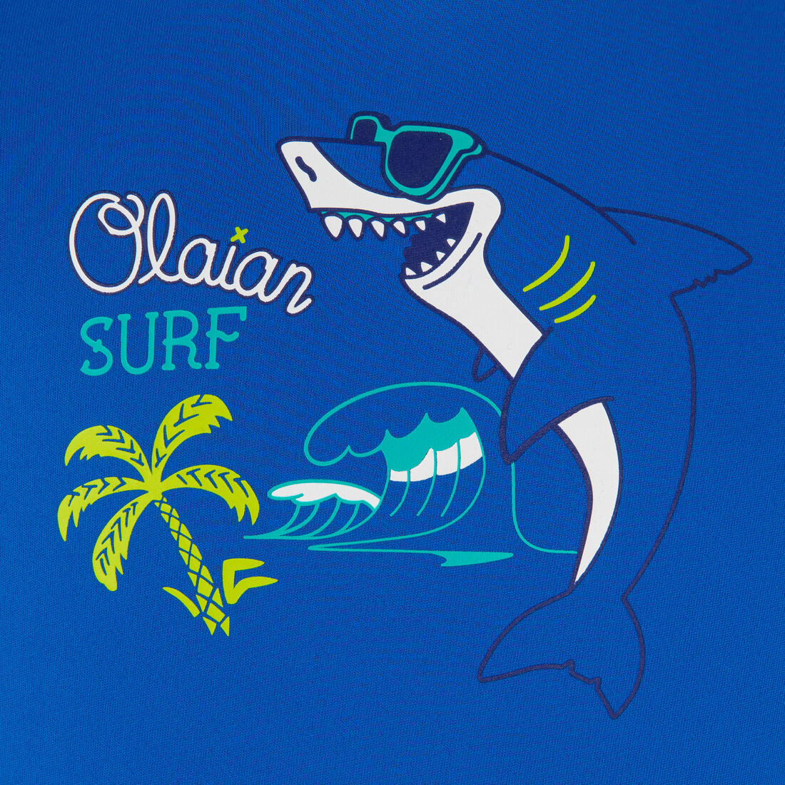 Playera de surf anti-UV de manga larga azul con estampado para niños Kid100 - Image 12