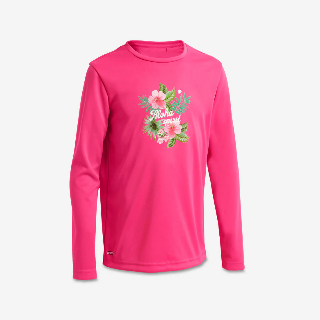 Playera de surf anti-UV de manga larga azul con estampado para niños Kid100 - Image 5