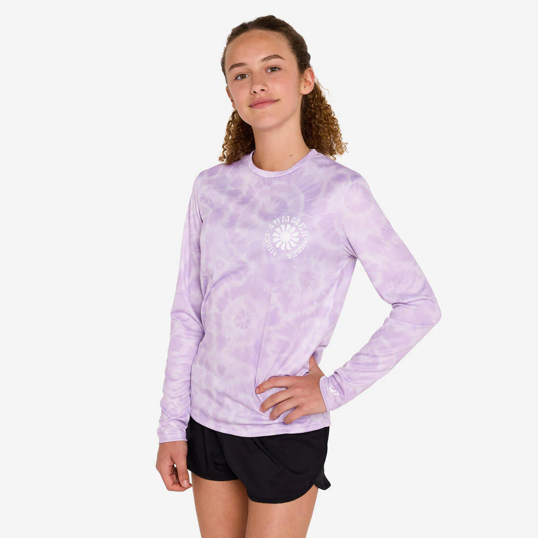 Playera de surf anti-UV de manga larga blanca para niños 100 Quiver - Image 2