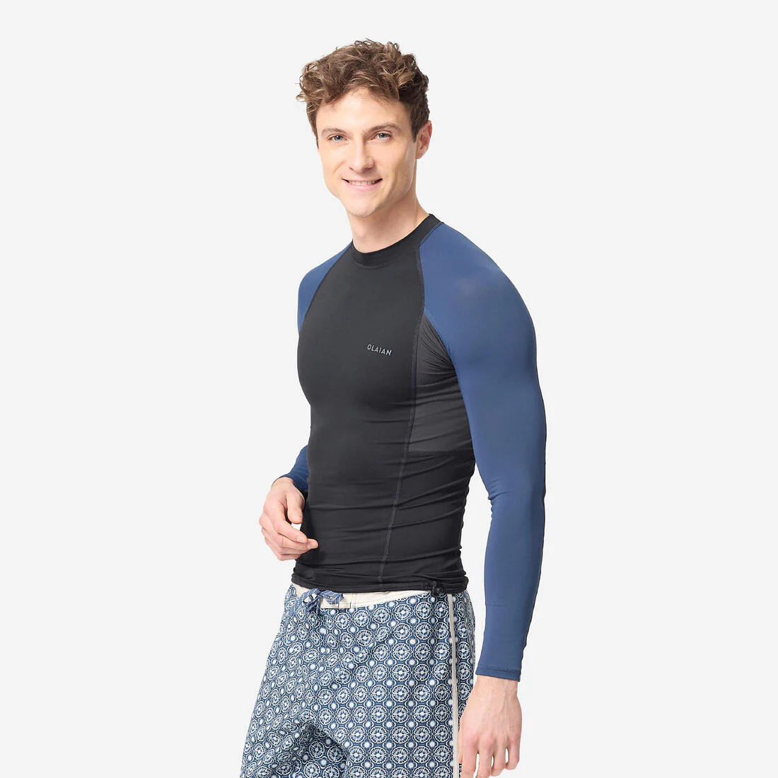 Playera de surf anti-UV de manga larga negra para hombre 500 - Image 5
