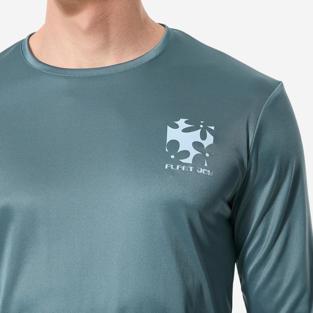 Playera de surf con UPF 50+ de manga corta blanca para hombre Flower - Image 11