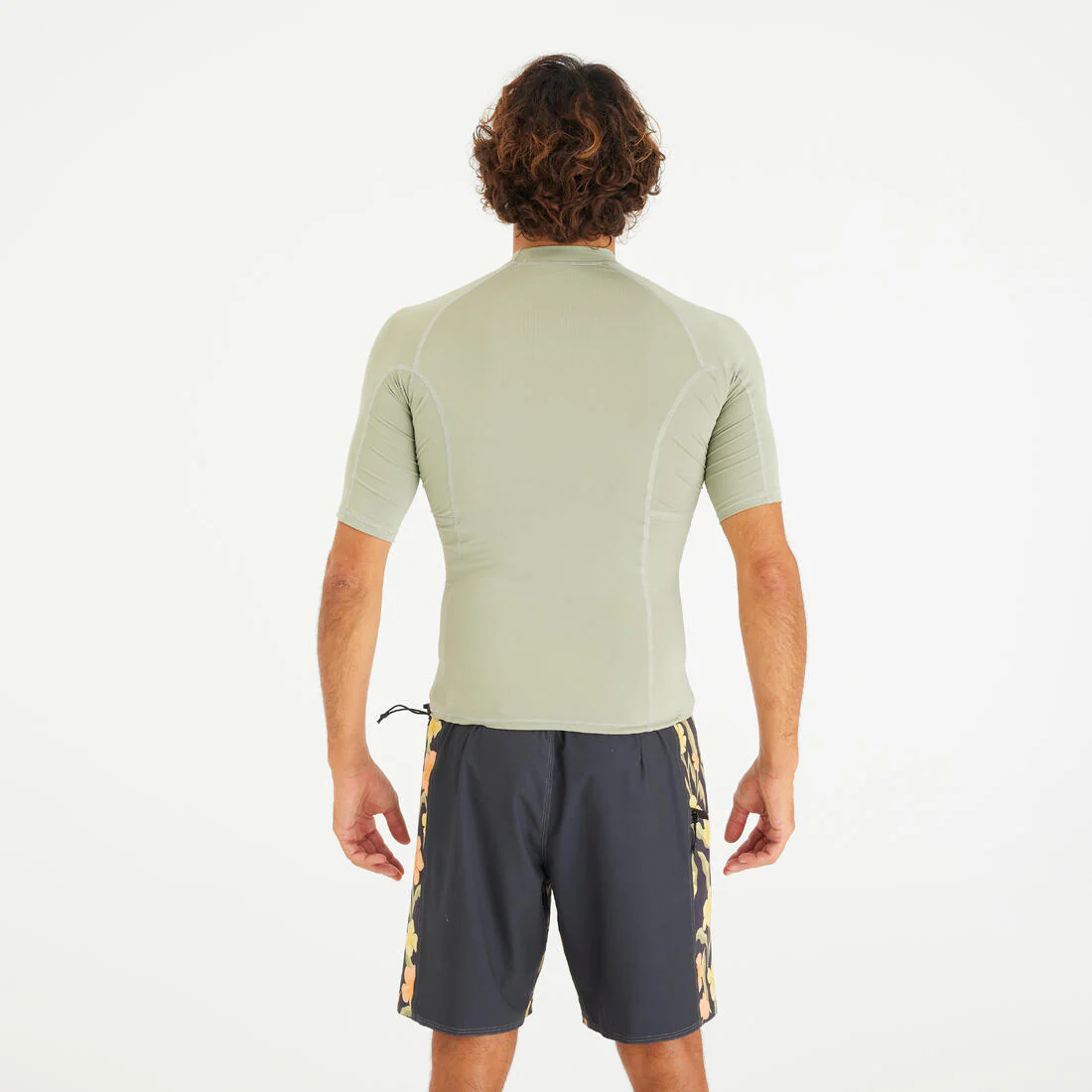 Playera de surf con UPF 50+ de manga corta caqui para hombre 500 - Image 3