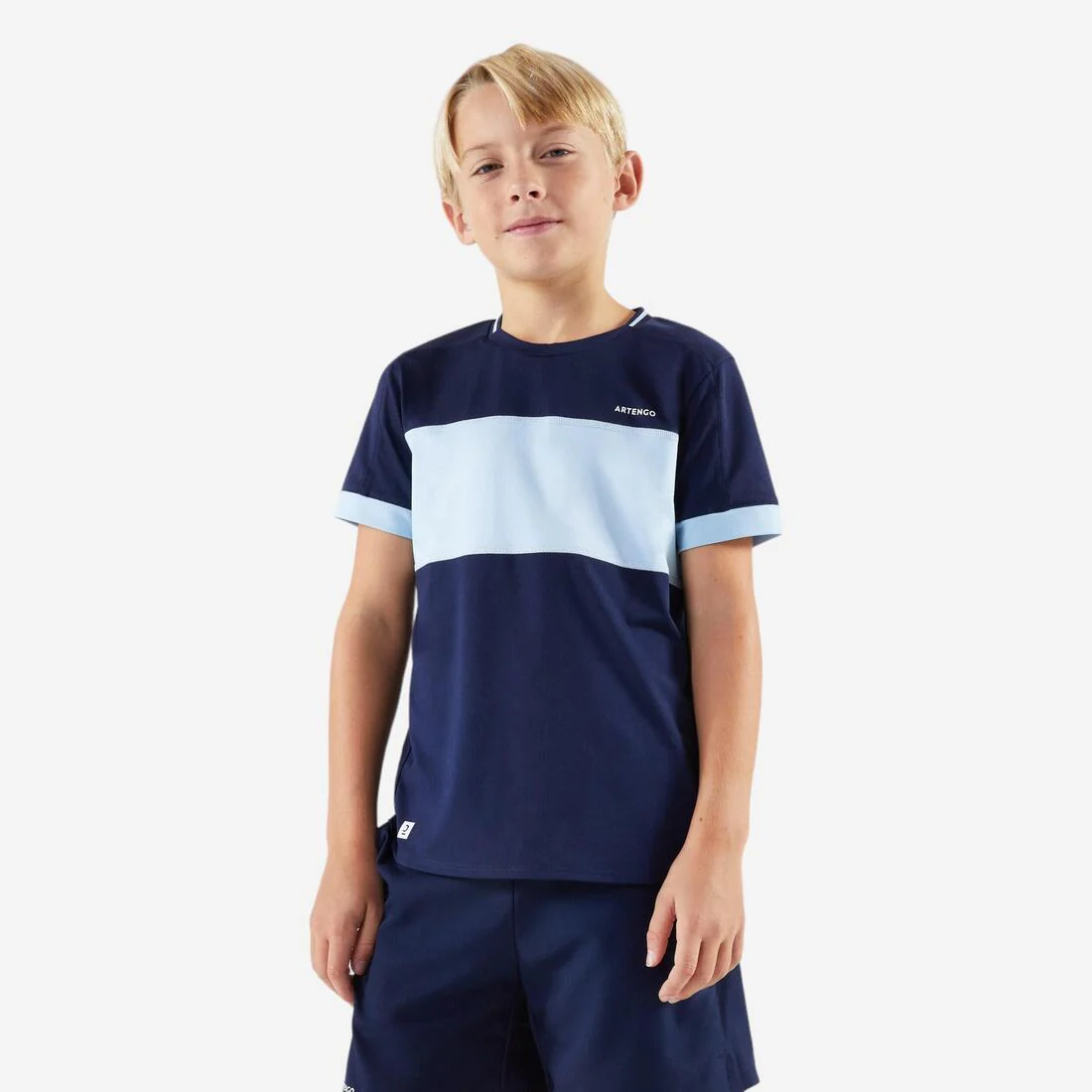 Playera de tenis azul oscuro para niños DRY TTS