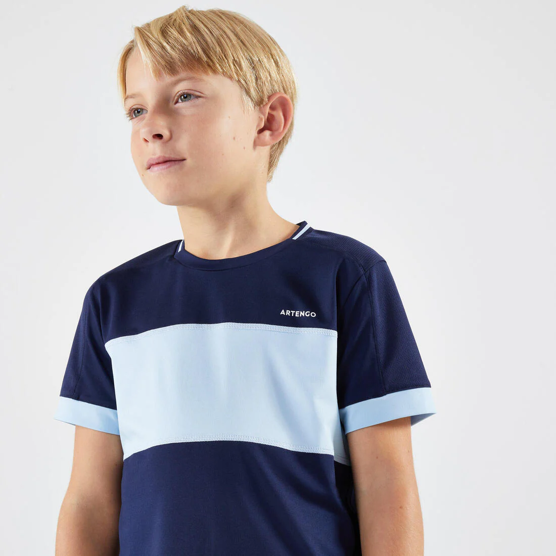 Playera de tenis azul oscuro para niños DRY TTS - Image 3