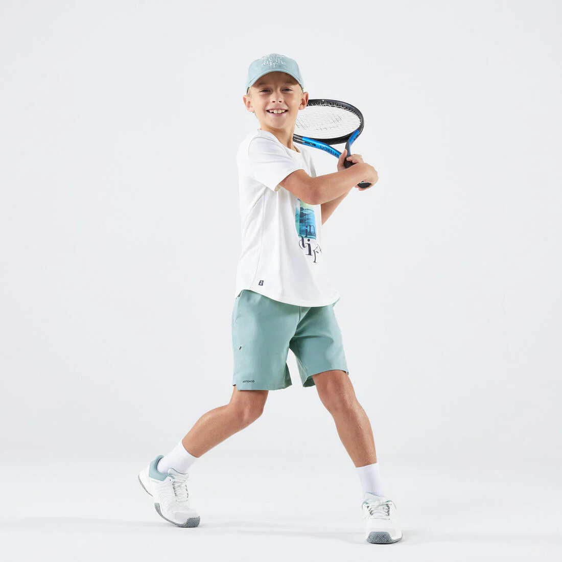 Playera de tenis blanca para niños TTS Essentiel Tennis is in the Air - Image 11