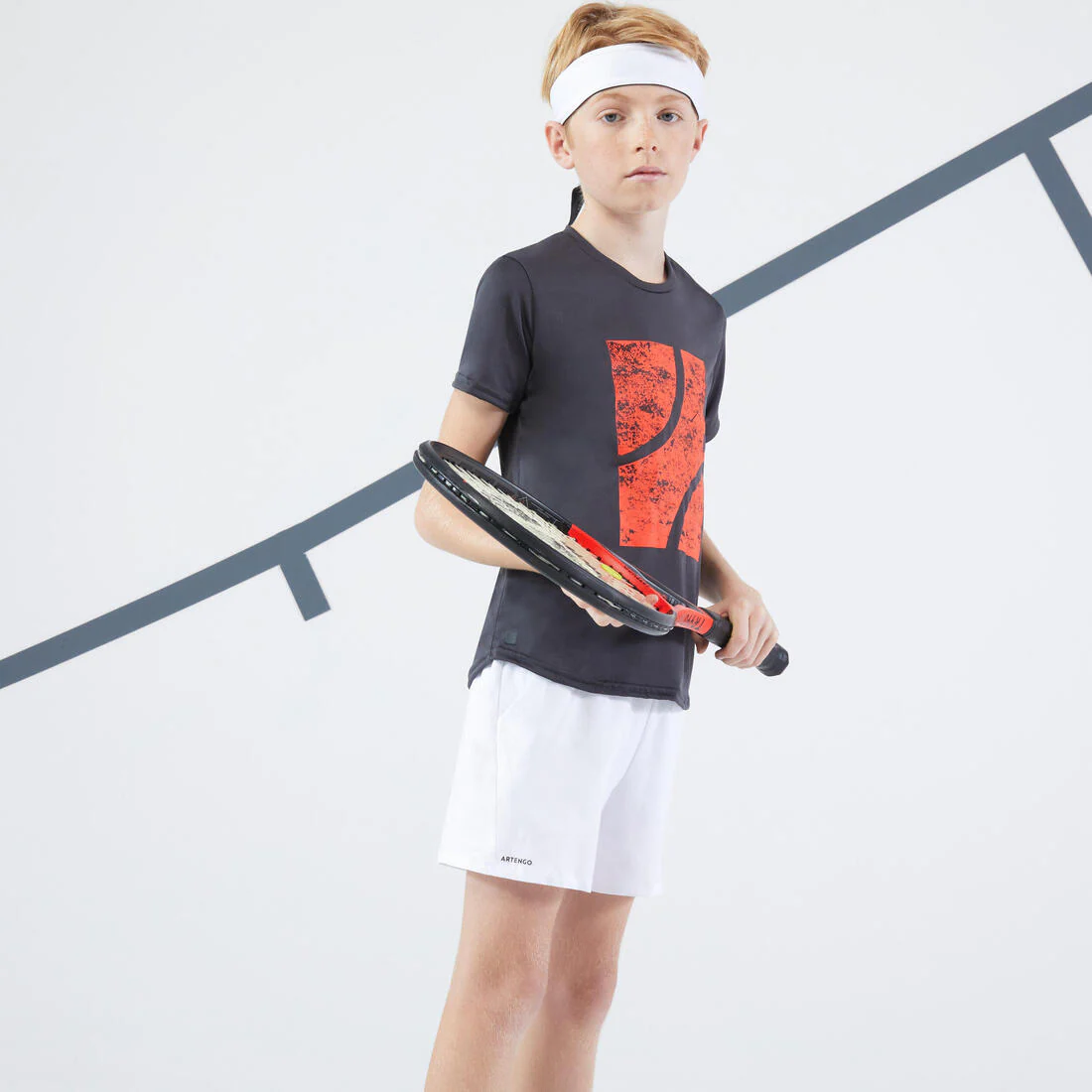Playera de tenis blanca para niños TTS Essentiel Tennis is in the Air - Image 4