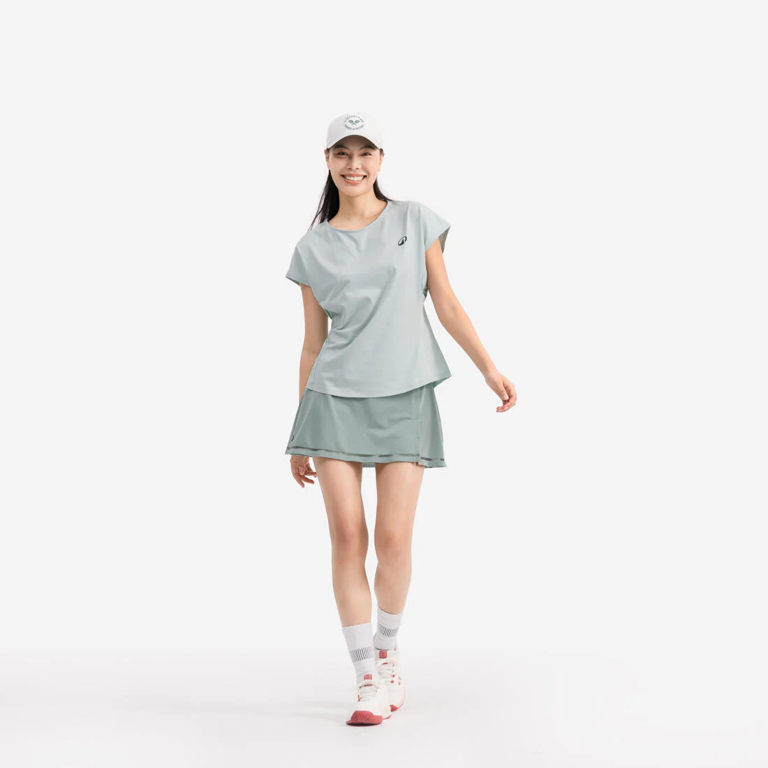 Playera de tenis con cuello redondo para mujer - Dry soft - Dry 500 - Image 3
