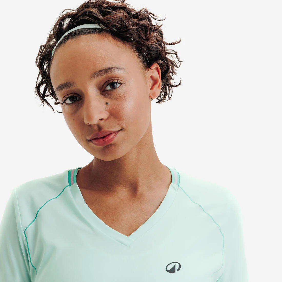 Playera de tenis transpirable con cuello V para mujer Dry - Image 6