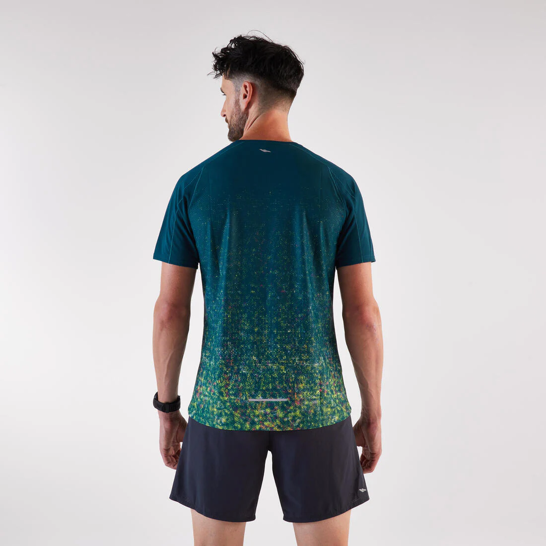 Playera de trail running azul para hombre Kiprun Run 500 Resist - Image 3