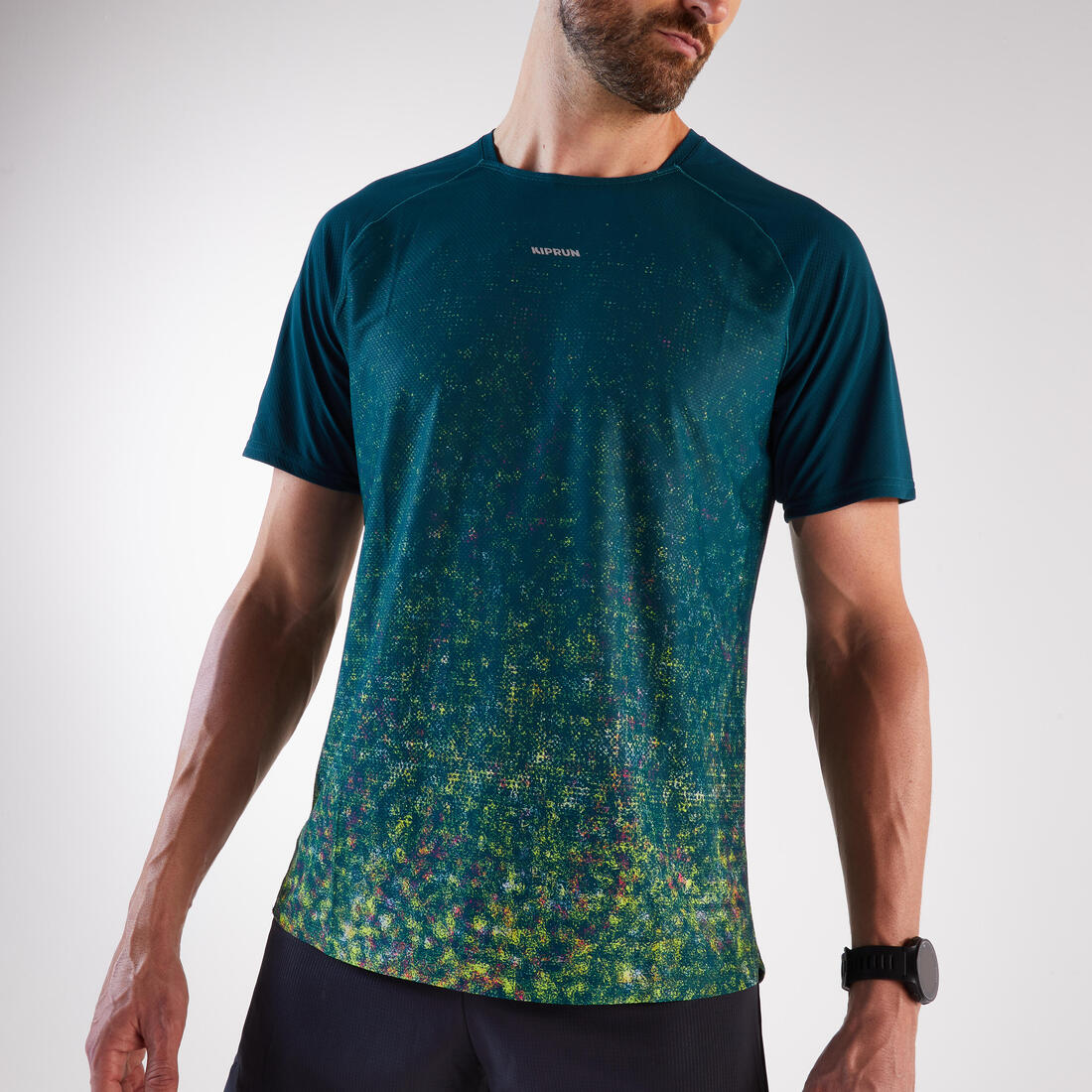Playera de trail running azul para hombre Kiprun Run 500 Resist - Image 4