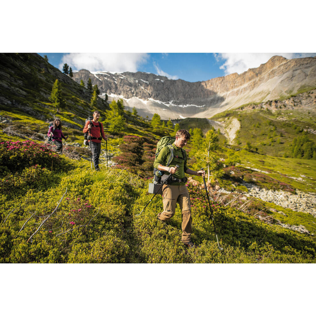 Playera de trekking en montaña de manga larga y lana merino para hombre MT500 - Image 15