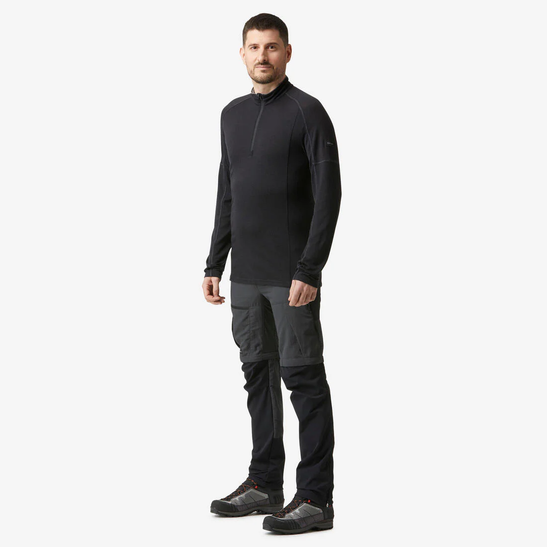 Playera de trekking en montaña de manga larga y lana merino para hombre MT500 - Image 4