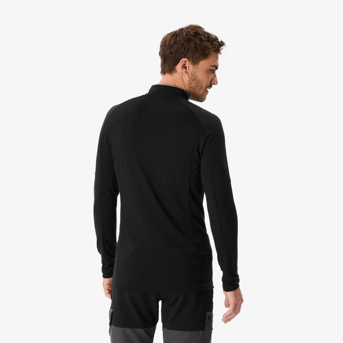 Playera de trekking en montaña de manga larga y lana merino para hombre MT500 - Image 8