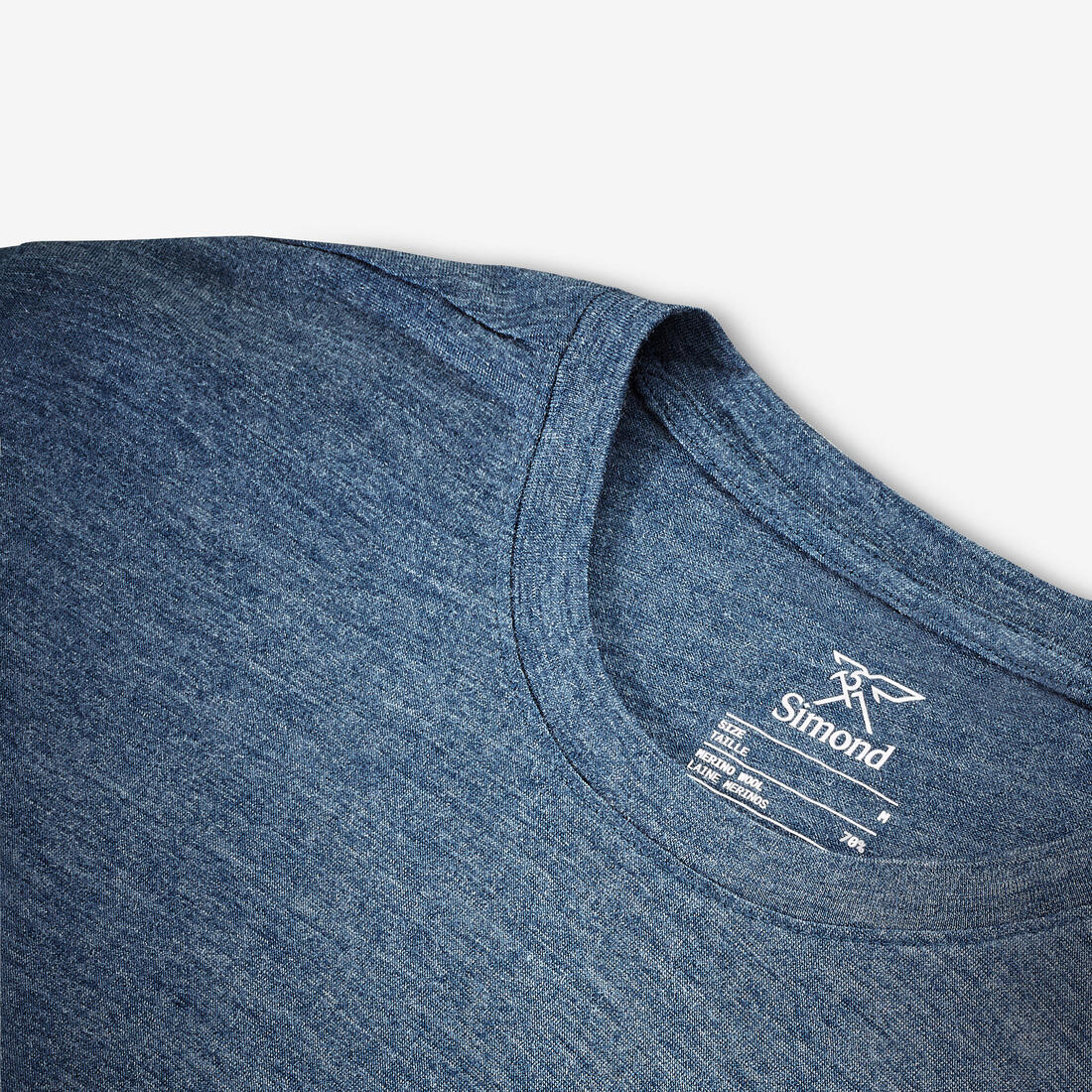 Playera de viaje de trekking de manga corta y lana merino azul para hombre - Image 12