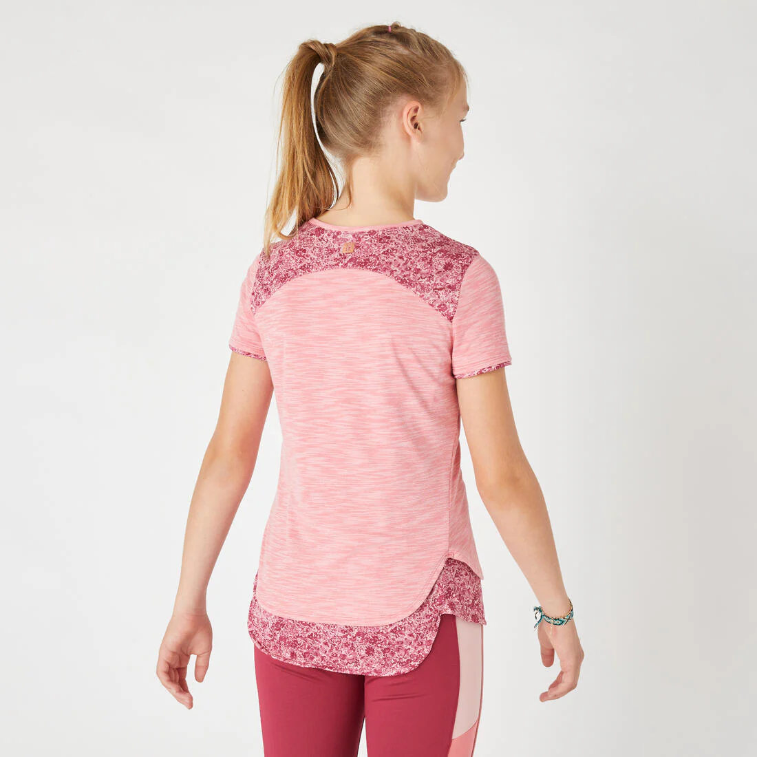 Playera deportiva 2 en 1 rosa con estampado para niños - Image 10