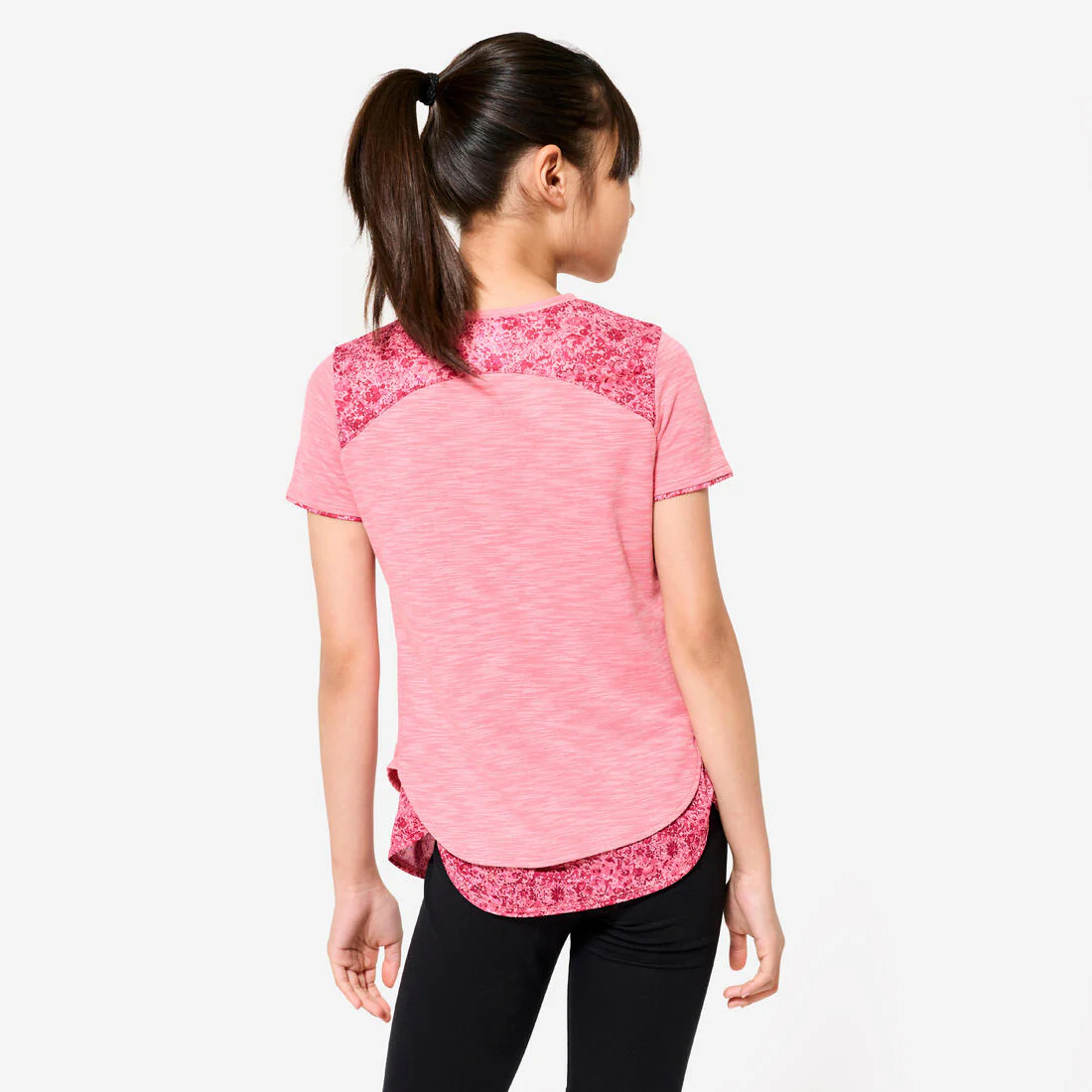 Playera deportiva 2 en 1 rosa con estampado para niños - Image 4