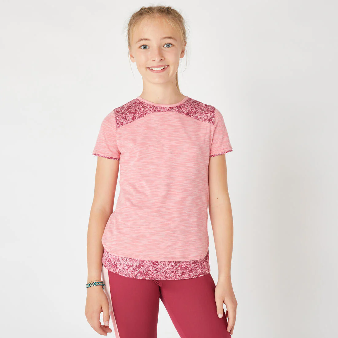 Playera deportiva 2 en 1 rosa con estampado para niños - Image 8