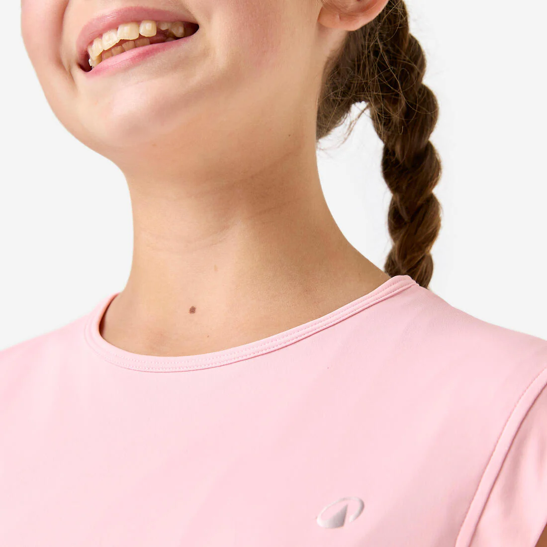 Playera deportiva 2 en 1 transpirable rosa bombón para niña - Image 7